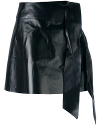 Черная кожаная мини-юбка от Valentino
