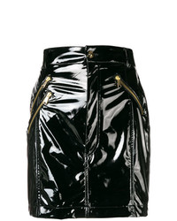 Черная кожаная мини-юбка от Versace Jeans