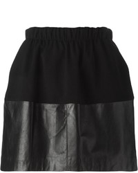 Черная кожаная мини-юбка от Vince
