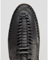 Мужская черная кожаная плетеная обувь от Asos