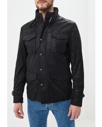 Черная кожаная полевая куртка от Urban fashion for men