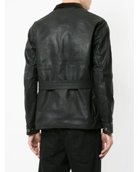 Черная кожаная полевая куртка от Addict Clothes Japan