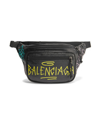 Черная кожаная поясная сумка от Balenciaga