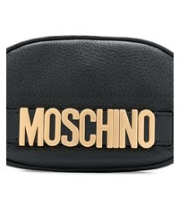 Черная кожаная поясная сумка от Moschino