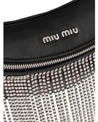 Черная кожаная поясная сумка от Miu Miu