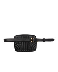 Черная кожаная поясная сумка от Prada