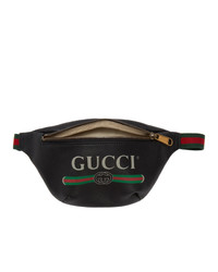 Мужская черная кожаная поясная сумка от Gucci