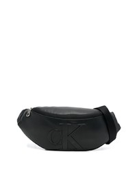Мужская черная кожаная поясная сумка от Calvin Klein Jeans