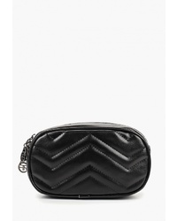 Черная кожаная поясная сумка от Flioraj