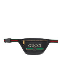 Мужская черная кожаная поясная сумка от Gucci