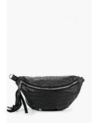 Черная кожаная поясная сумка от Karp