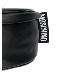 Мужская черная кожаная поясная сумка от Moschino