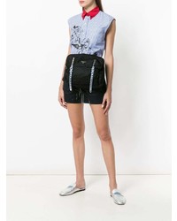 Черная кожаная поясная сумка от Prada