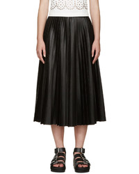 Черная кожаная пышная юбка от Alexander Wang