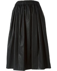 Черная кожаная пышная юбка от MSGM