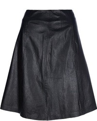Черная кожаная пышная юбка от Theyskens' Theory