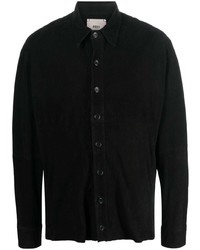 Мужская черная кожаная рубашка с длинным рукавом от FREI-MUT