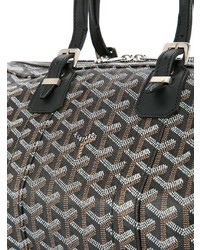 Женская черная кожаная спортивная сумка с принтом от Goyard Vintage