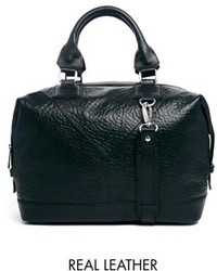 Женская черная кожаная спортивная сумка от Asos