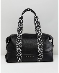Женская черная кожаная спортивная сумка от Claudia Canova