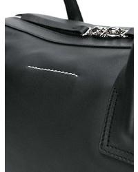 Женская черная кожаная спортивная сумка от MM6 MAISON MARGIELA