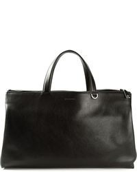 Женская черная кожаная спортивная сумка от Jil Sander
