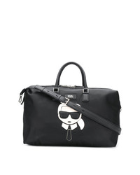 Женская черная кожаная спортивная сумка от Karl Lagerfeld