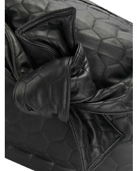 Черная кожаная стеганая большая сумка от Victoria Beckham
