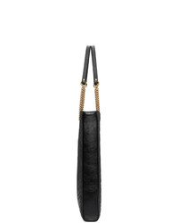 Черная кожаная стеганая большая сумка от Gucci