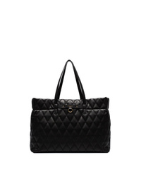 Черная кожаная стеганая большая сумка от Givenchy