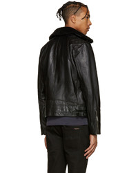 Мужская черная кожаная стеганая куртка от rag & bone