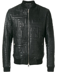 Мужская черная кожаная стеганая куртка от Versace