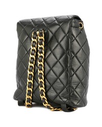 Черная кожаная стеганая сумка-мешок от Chanel Vintage