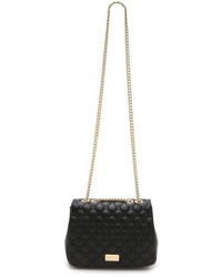 Черная кожаная стеганая сумка-саквояж от Moschino