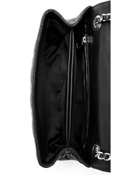 Черная кожаная стеганая сумка-саквояж от Moschino