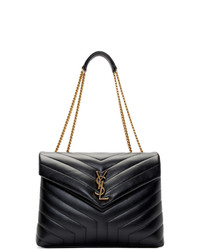 Черная кожаная стеганая сумка-саквояж от Saint Laurent
