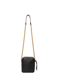 Черная кожаная стеганая сумка через плечо от Gucci