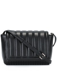 Черная кожаная стеганая сумка через плечо от DKNY