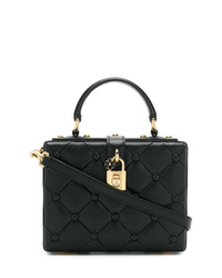 Черная кожаная стеганая сумка через плечо от Dolce & Gabbana