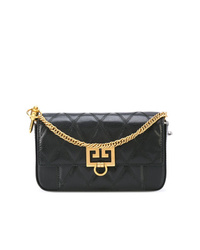Черная кожаная стеганая сумка через плечо от Givenchy