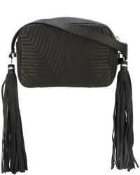 Черная кожаная стеганая сумка через плечо от Golden Goose Deluxe Brand