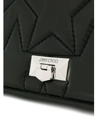 Черная кожаная стеганая сумка через плечо от Jimmy Choo