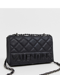 Черная кожаная стеганая сумка через плечо от Valentino by Mario Valentino