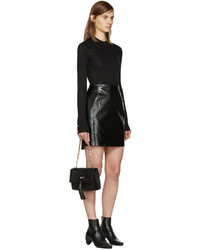 Женская черная кожаная стеганая сумка от Versace