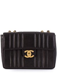 Женская черная кожаная стеганая сумка от Chanel