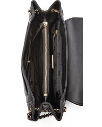 Женская черная кожаная стеганая сумка от Tory Burch