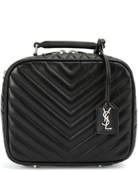 Женская черная кожаная стеганая сумка от Saint Laurent