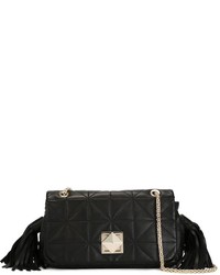 Женская черная кожаная стеганая сумка от Sonia Rykiel