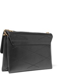 Женская черная кожаная стеганая сумка от Lanvin