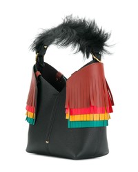 Черная кожаная сумка-мешок с принтом от Anya Hindmarch